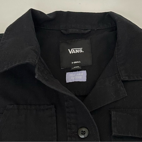 Vans Divine Energy relaxed fit Button up soft cotton black canvas Jacket - XS - Picture 4 of 8